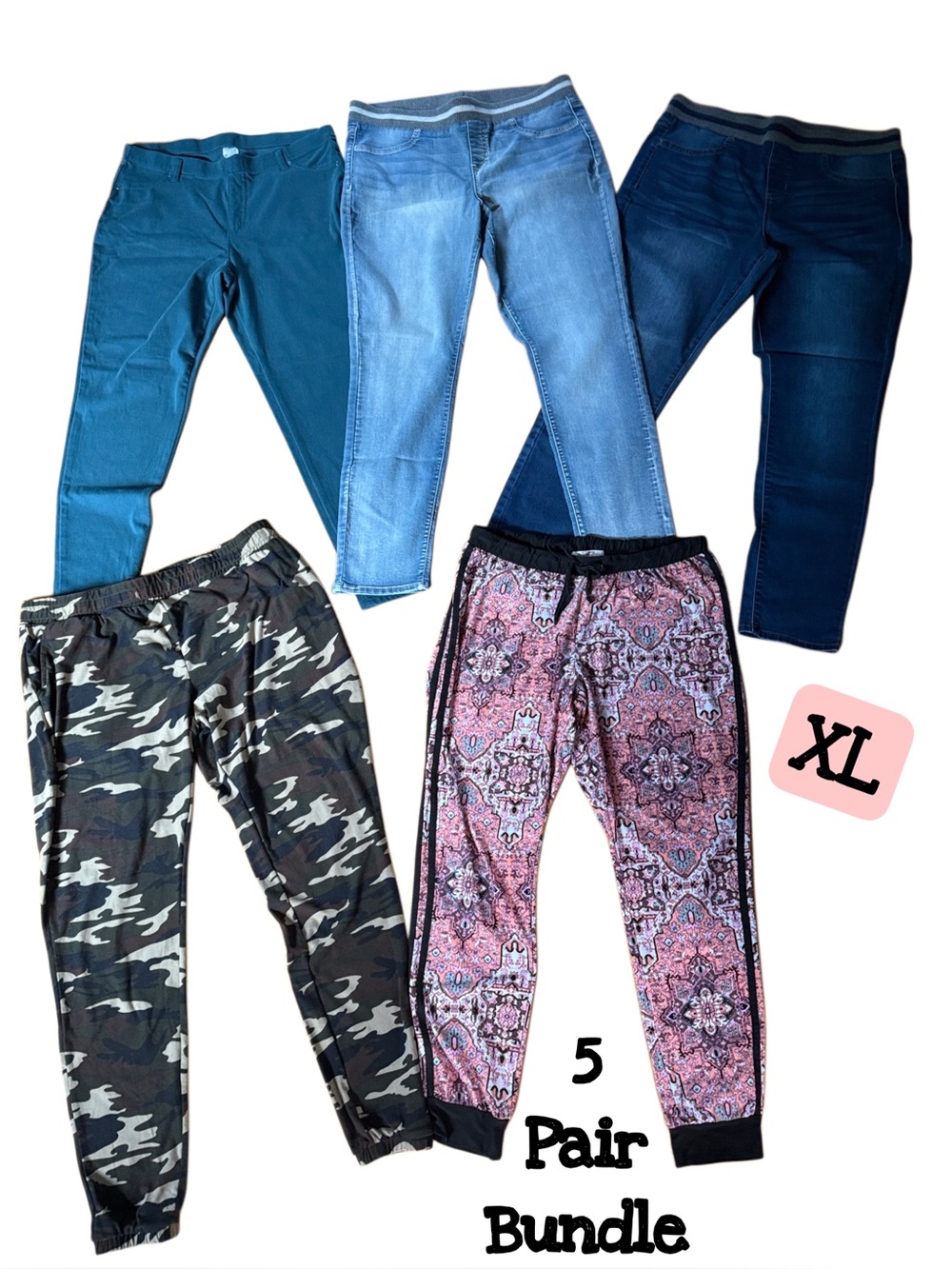 Huge Women’s Pants Bundle 5 Pairs Sz XL Leggings Jeggings Lounge